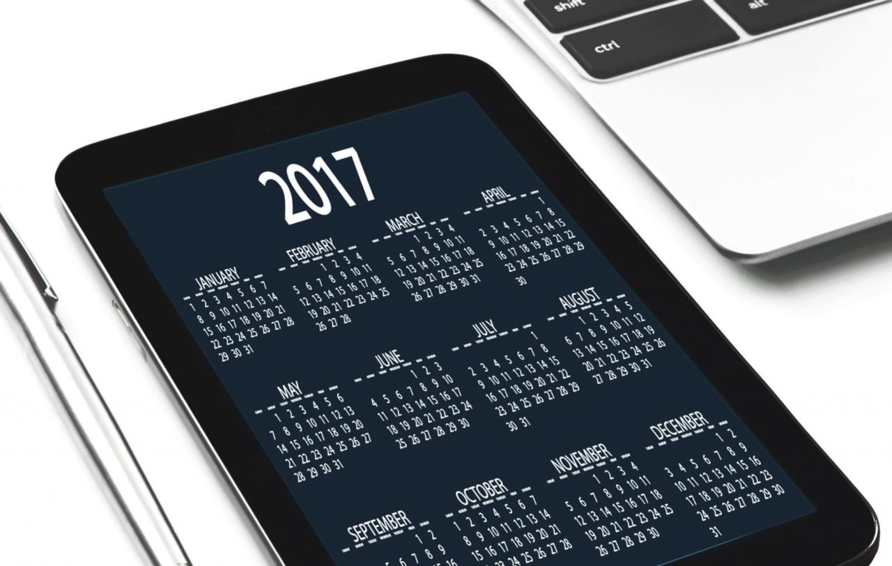calendar shown on tablet