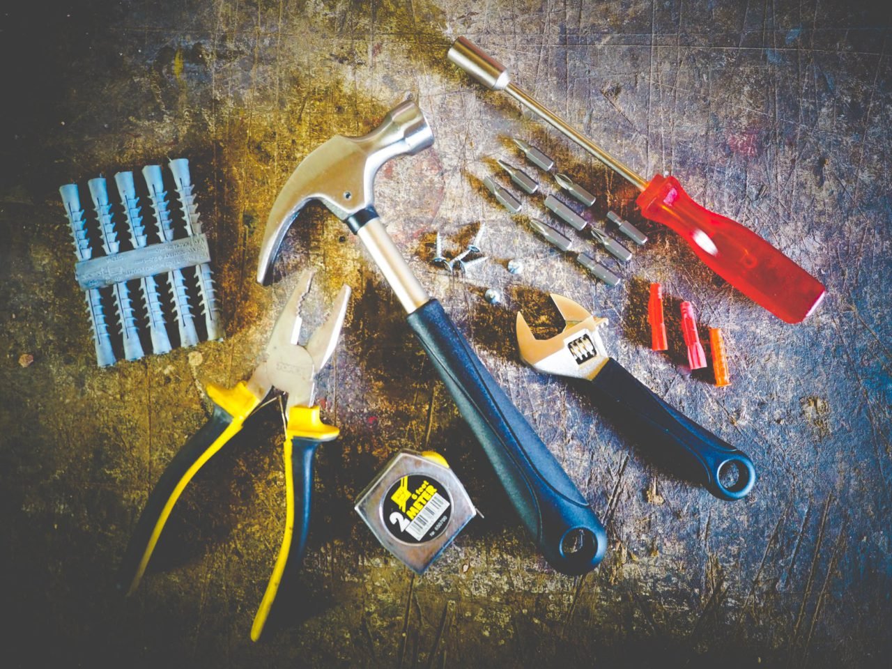 shop tools on table
